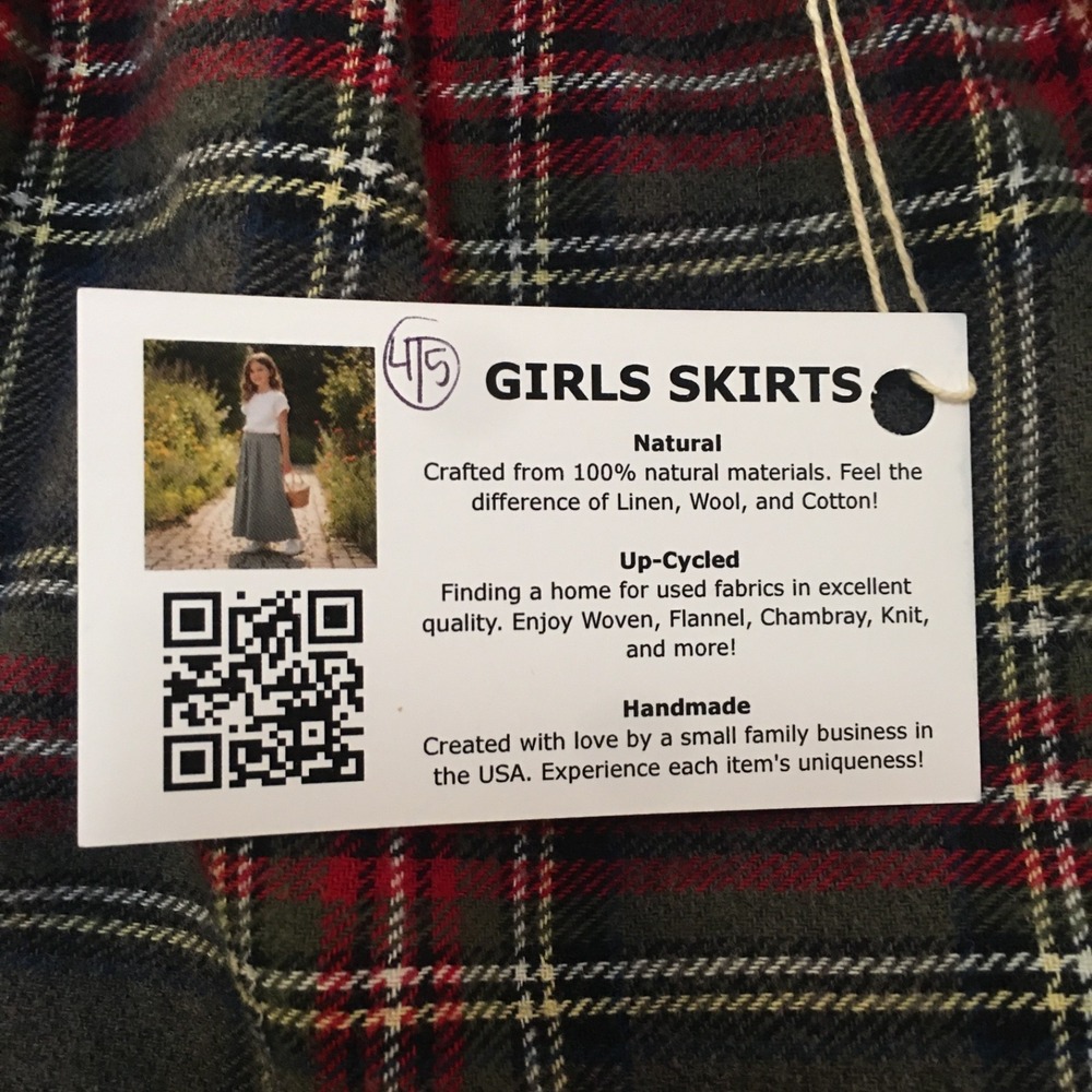 Skirt Flannel Girls 4/5 Midi Multicolored Plaid Ruffle Tiered Mom and Pop's Kids - Picture 4 of 8
